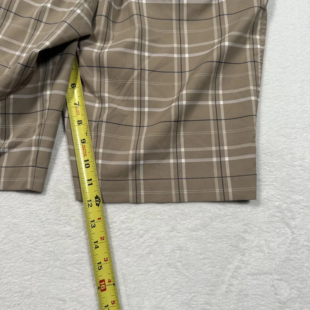 Nike Golf‎ Shorts Mens 32 Brown Plaid Dri-FIT Performance Lightweight Athletic